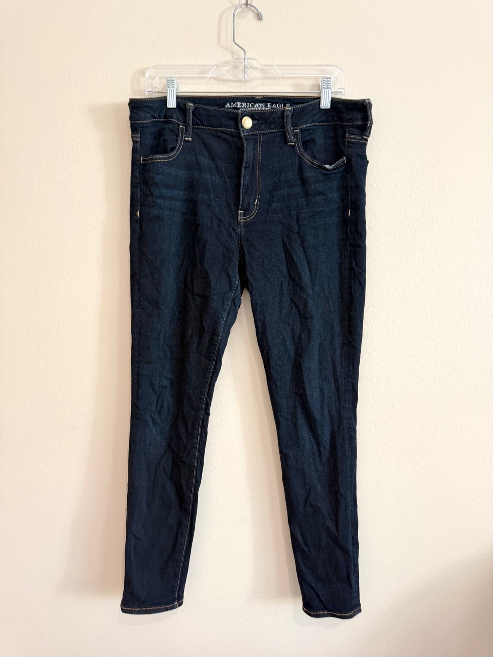 American Eagle Super Super Stretch Jegging Jeans Dark Wash Low Rise Size 14